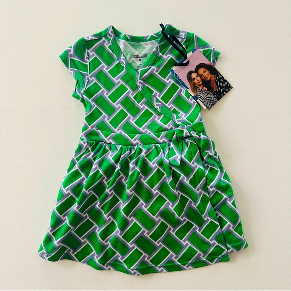 Diane Von Furstenberg 18 Months Baby Girl Green Wrap Dress NWT - Picture 1 of 6